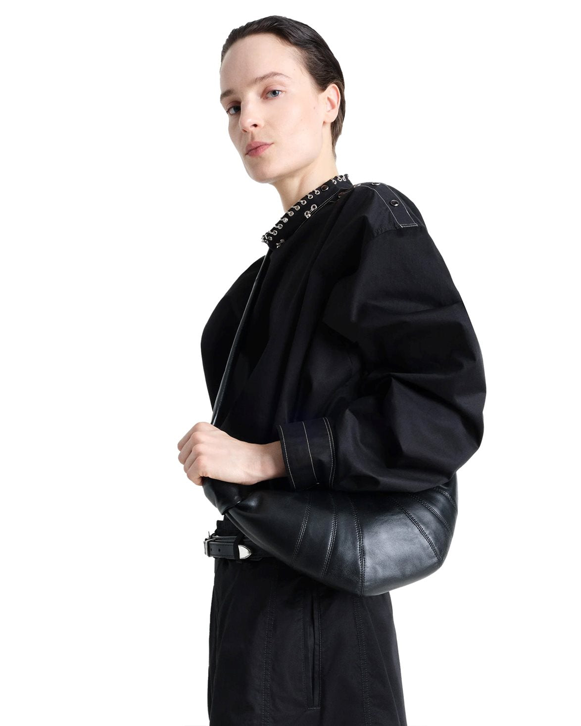 Small Croissant Bag Nappa Leather Black