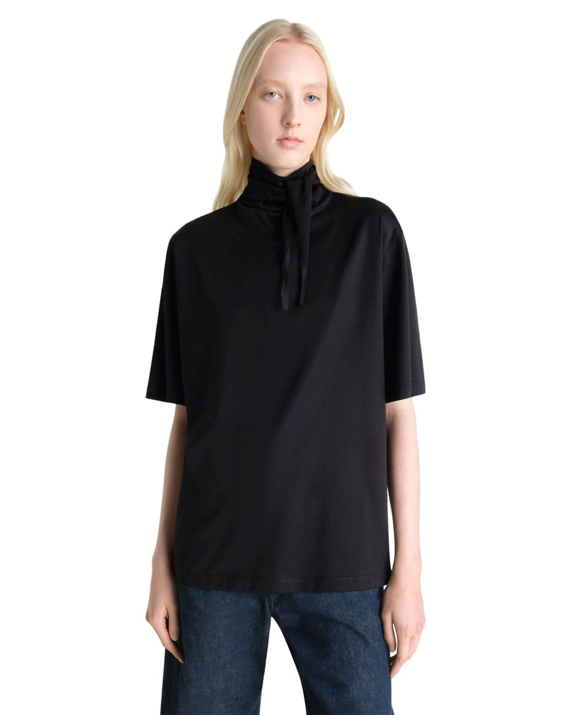 T-Shirt With Foulard Black