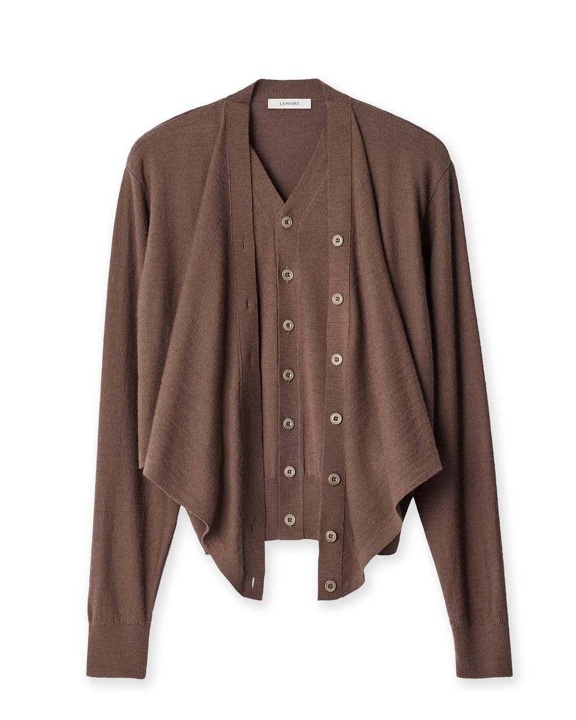 Trompe L'oeil Cardigan Shitake