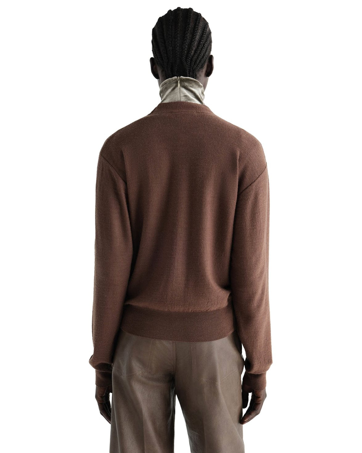Trompe L'oeil Cardigan Shitake