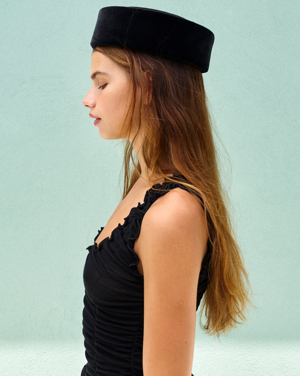 Jackie Pillbox Hat Black