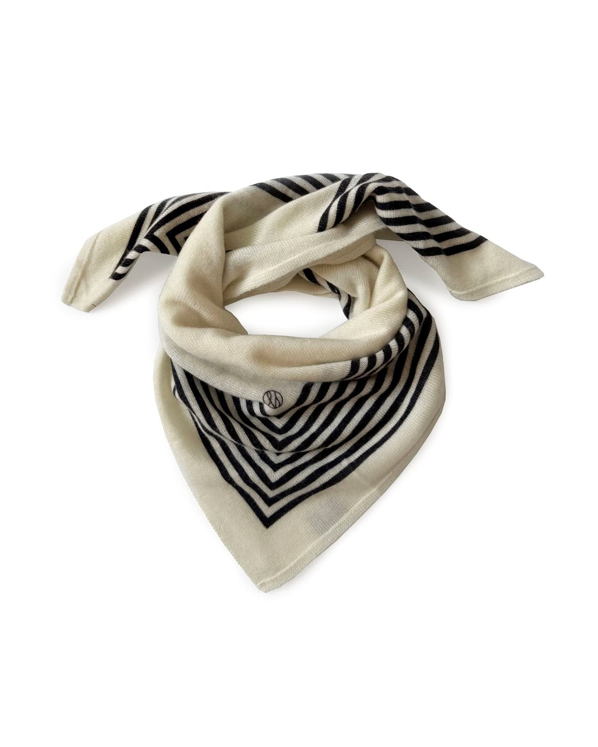 Cashmere Striped Scarf Cream/Black