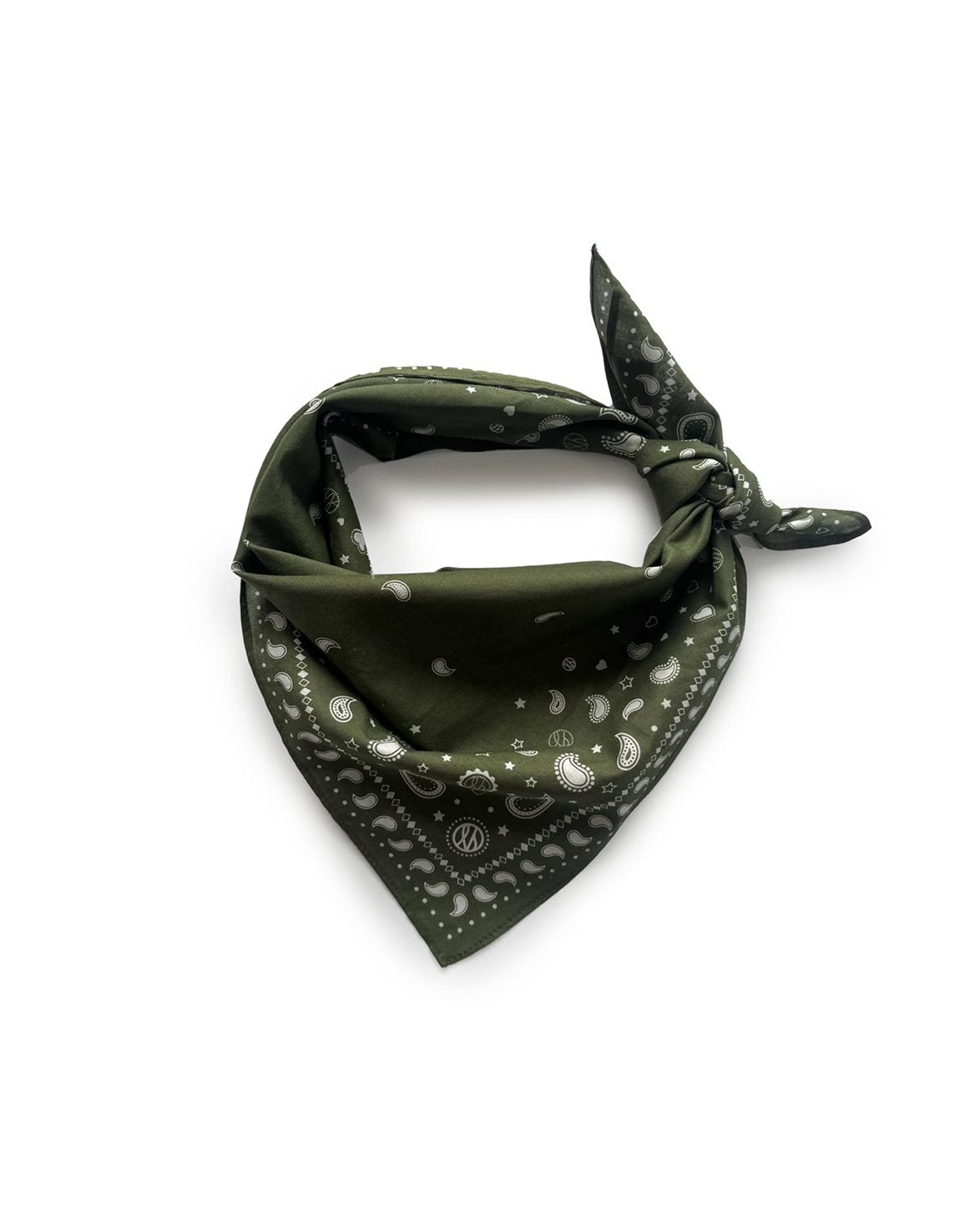 Paisley Cotton Scarf Olive Green