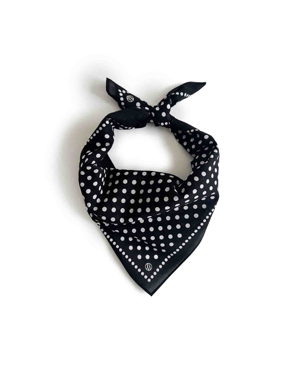 Polkadot Cotton Scarf Black