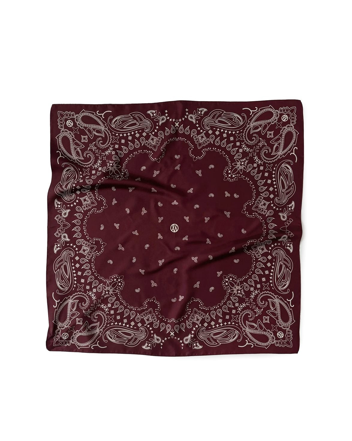 Silk Paisley Scarf Wine Red/White