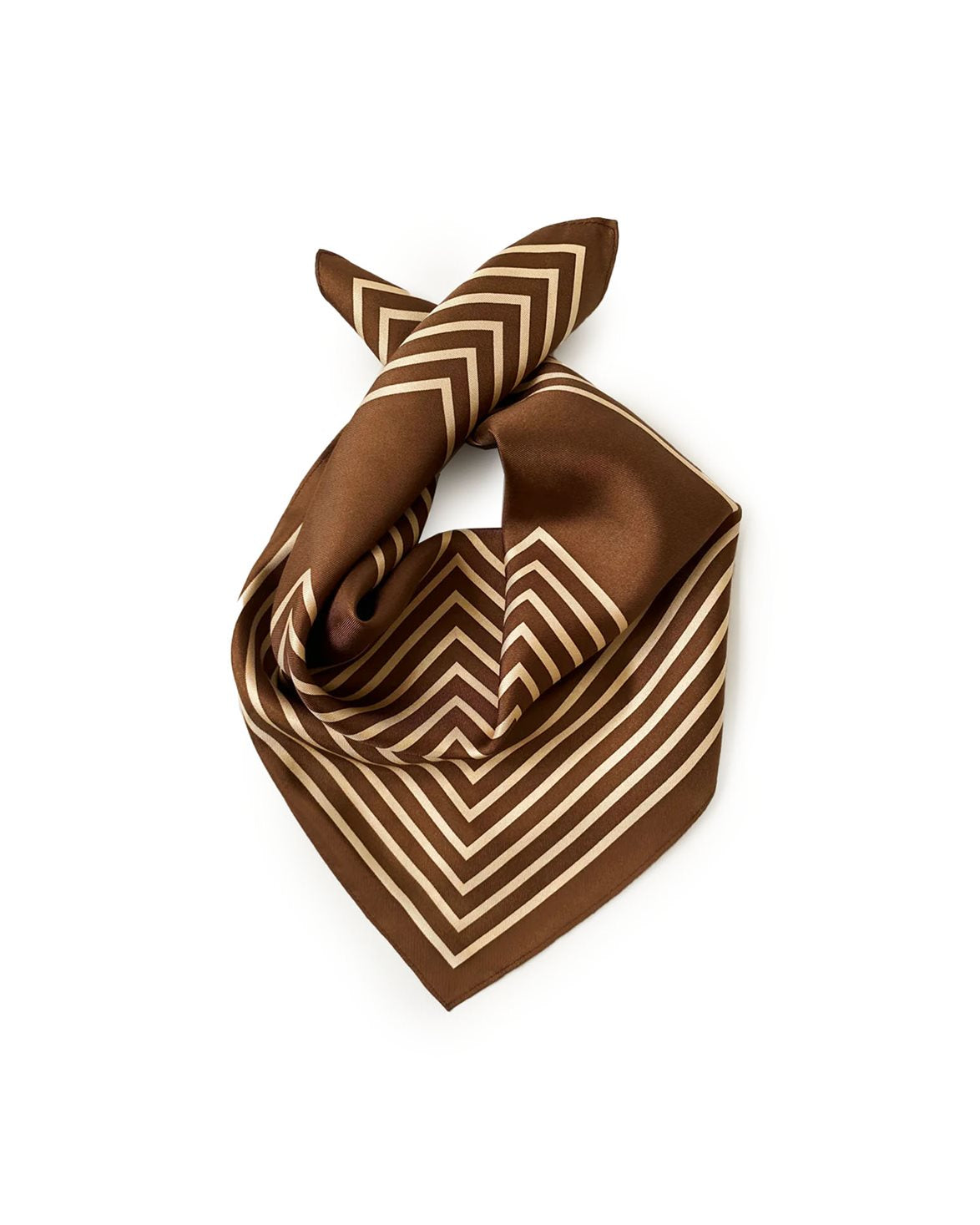 Striped Silk Scarf S Chocolate