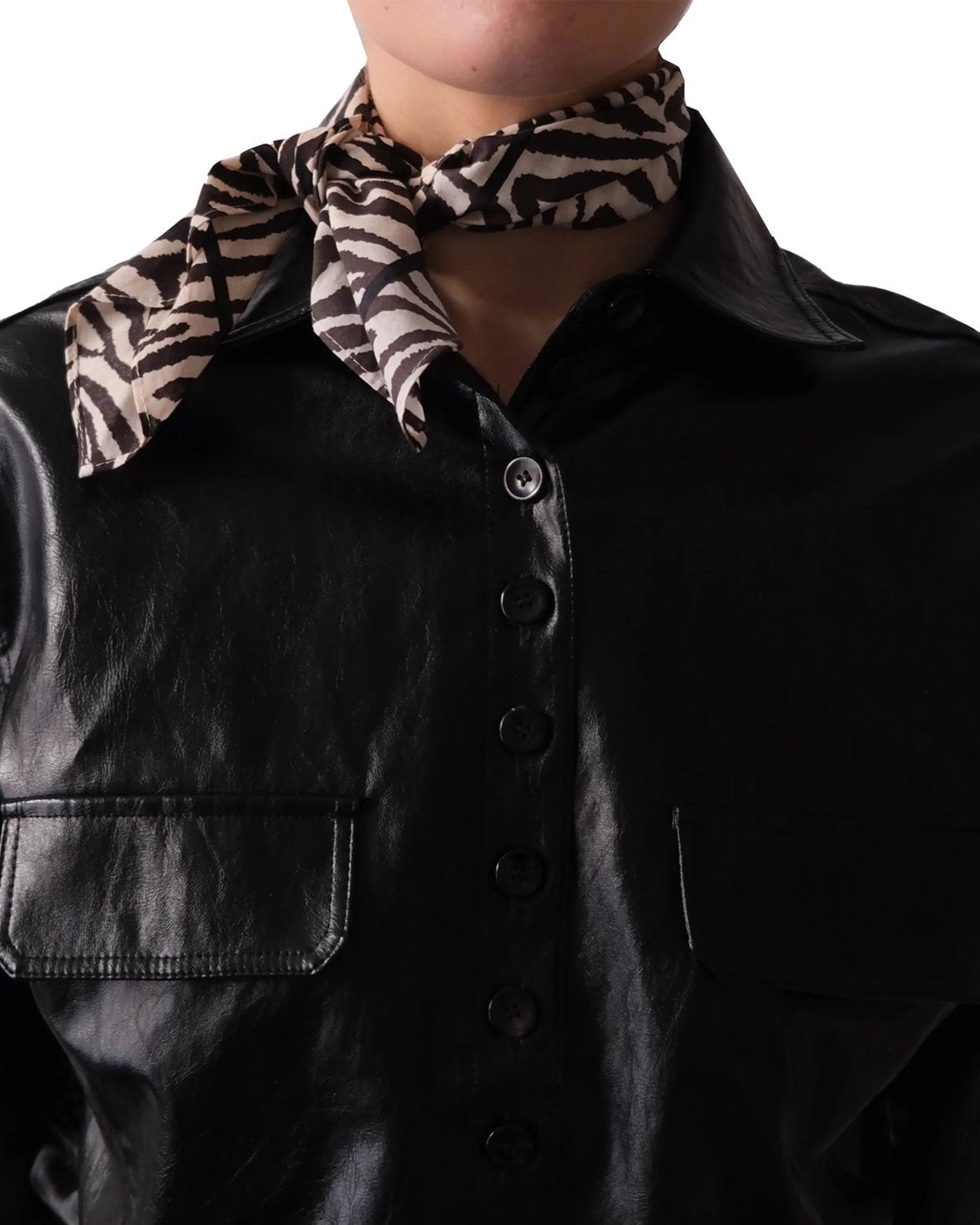 Zebra Cotton Scarf Blackwhite