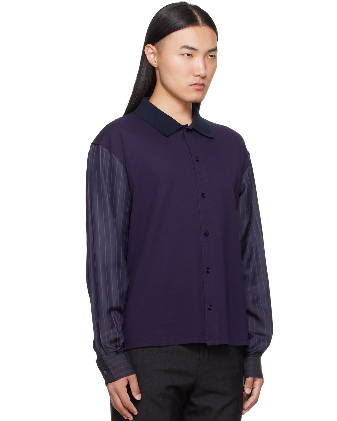 Bimaterial Shirt Blue