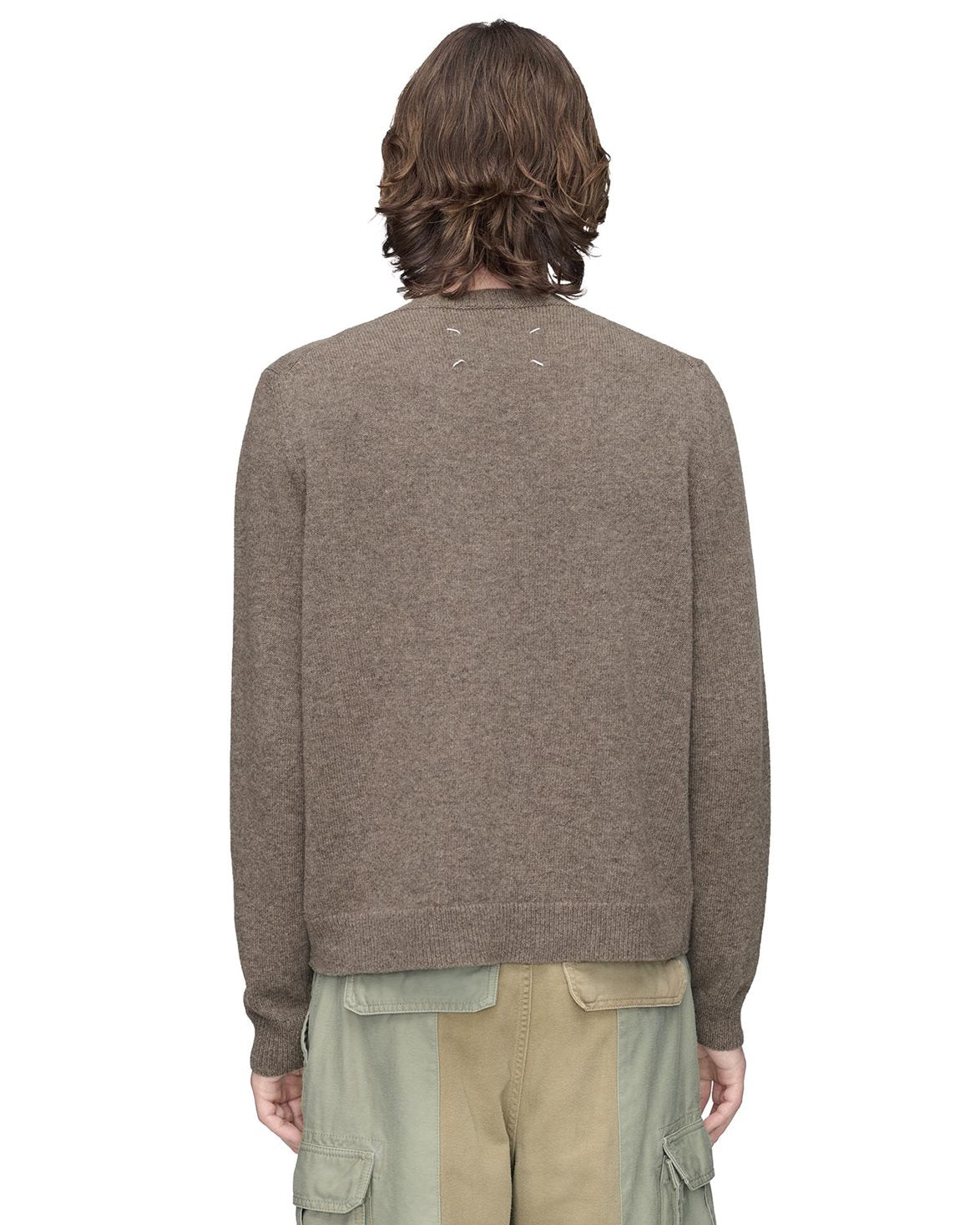 Fused Wool Knit Sweater Mud/Ecru