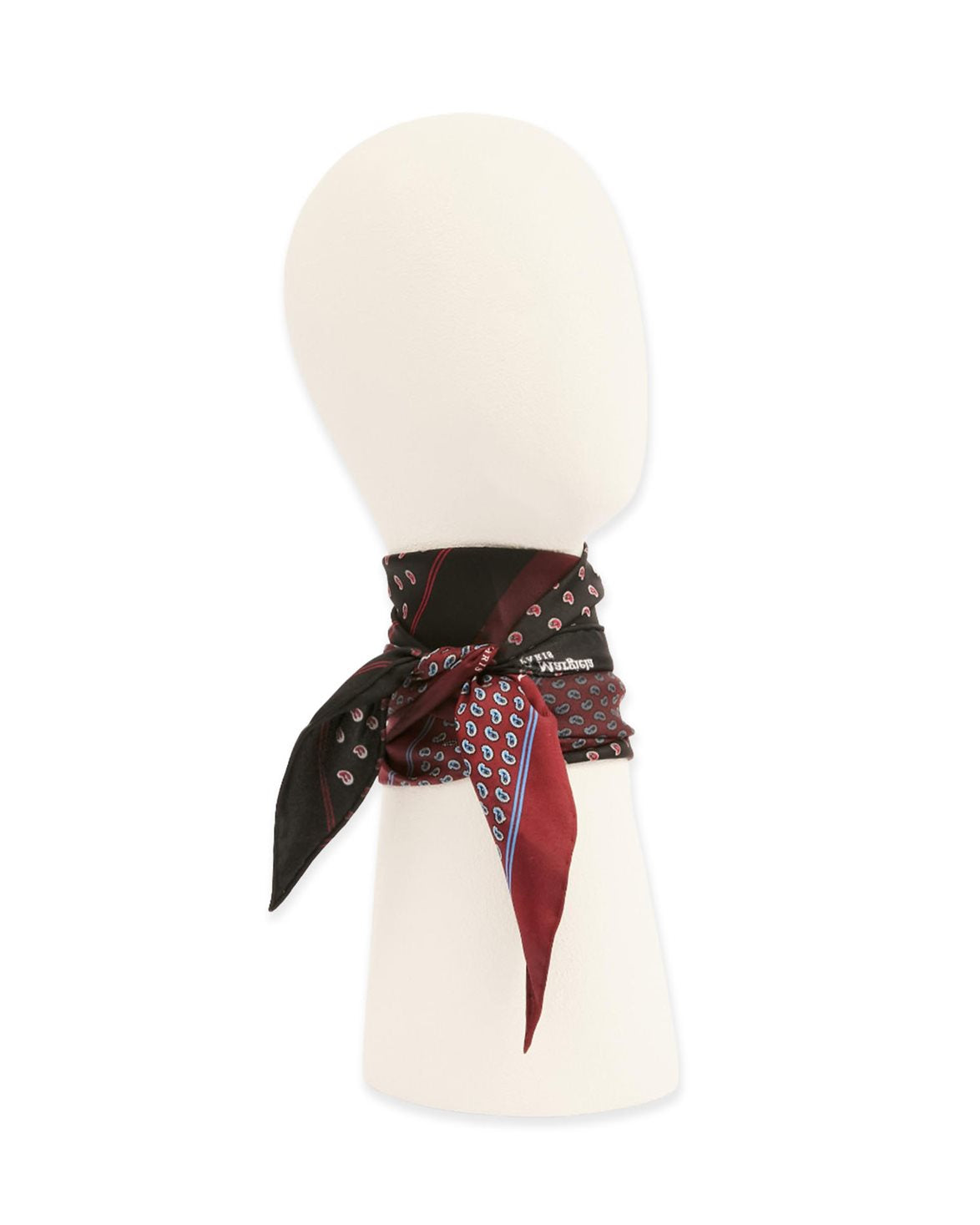 Paisley Silk Scarf Black/Burgundy