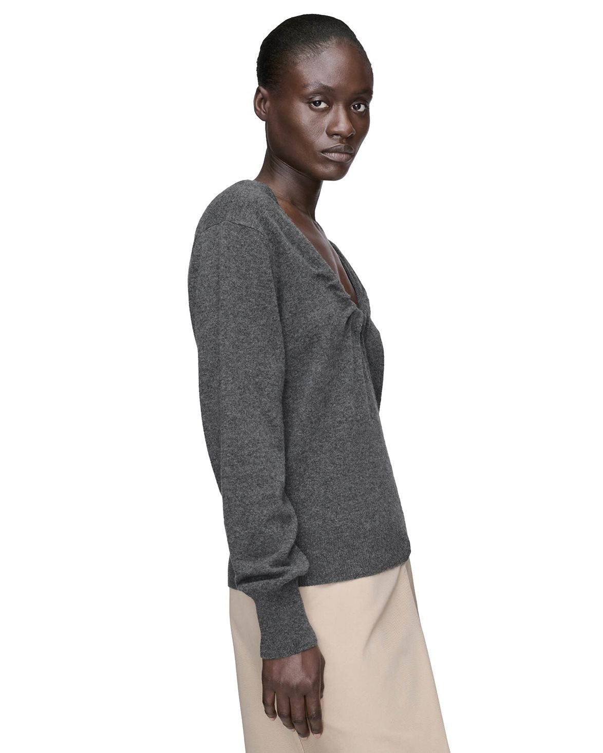 Twisted Lambswool Sweater Medium Grey