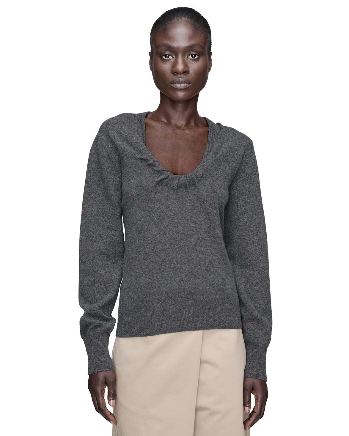 Twisted Lambswool Sweater Medium Grey