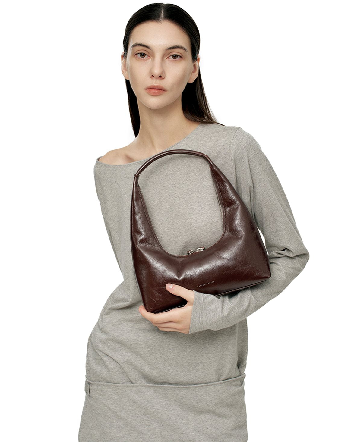 Hobo Shoulder Bag Mocha Crinkle
