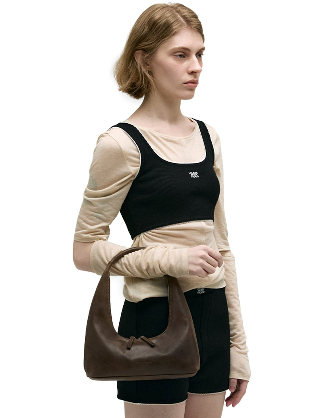 Hobo Shoulder Bag Washed Brown