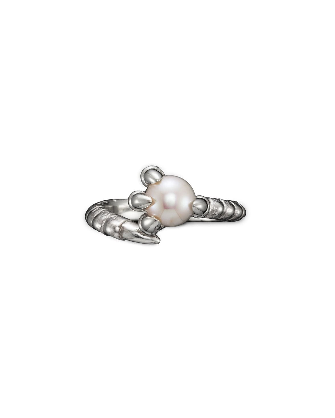 Claw Pearl Ring Silver