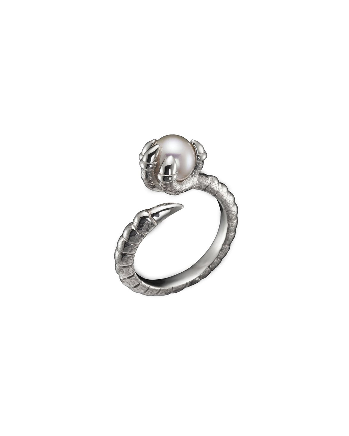 Claw Pearl Ring Silver