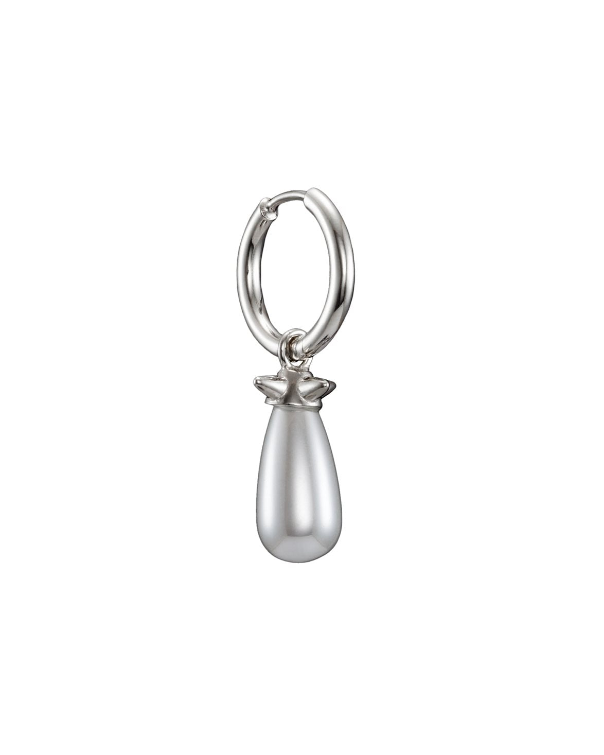 Pearl Tear Earring Silver