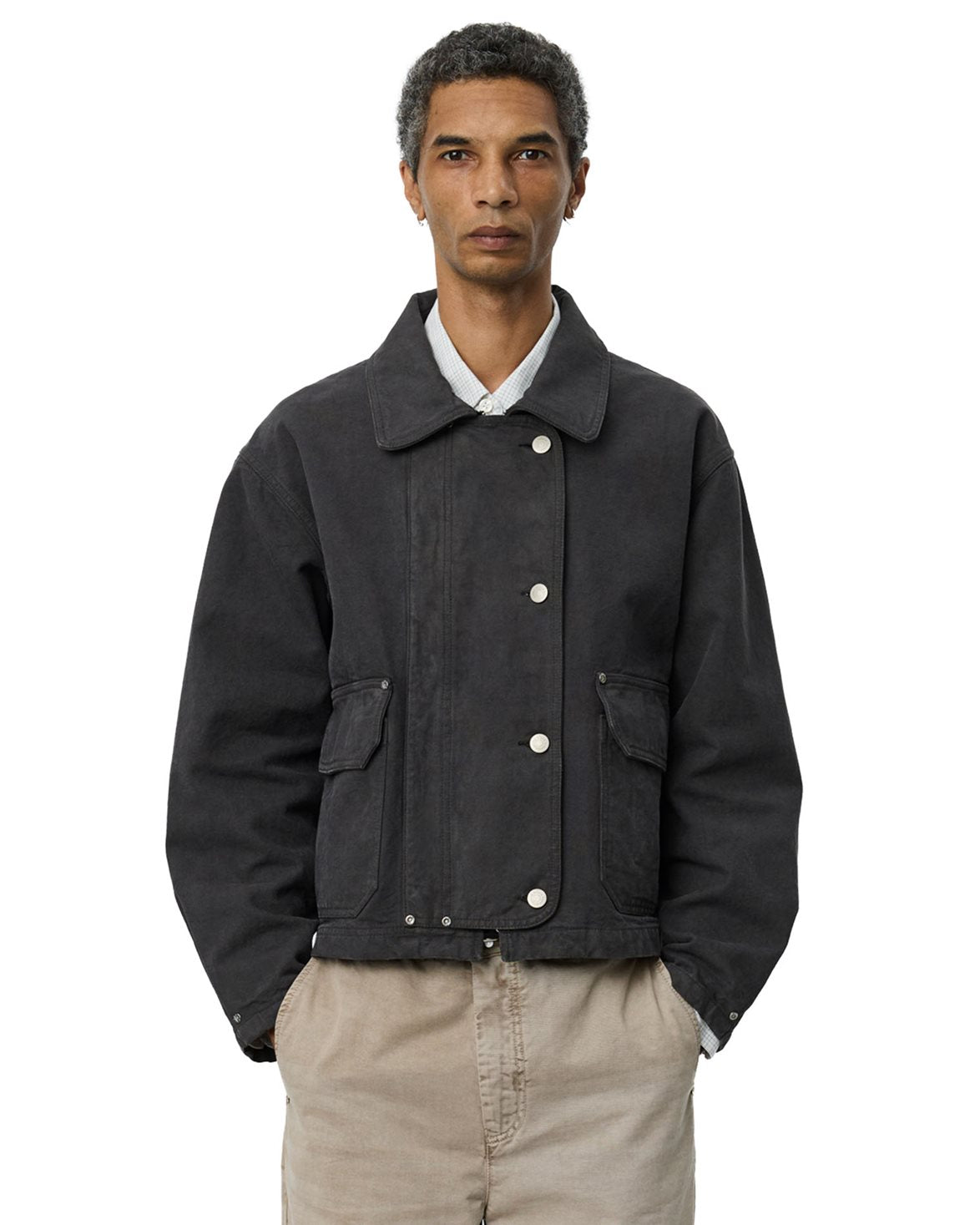 Courier Jacket Washed Grey Canvas