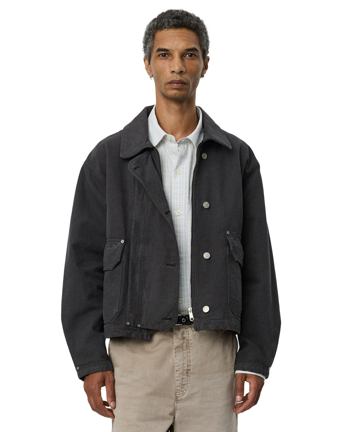 Courier Jacket Washed Grey Canvas