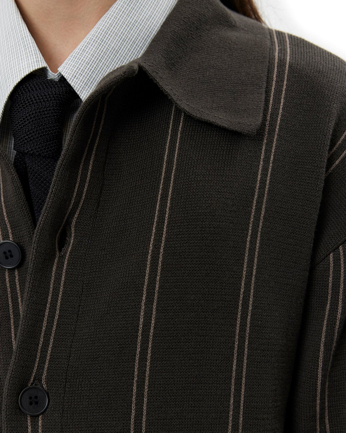 Formal Cardigan Biscuit Stripe