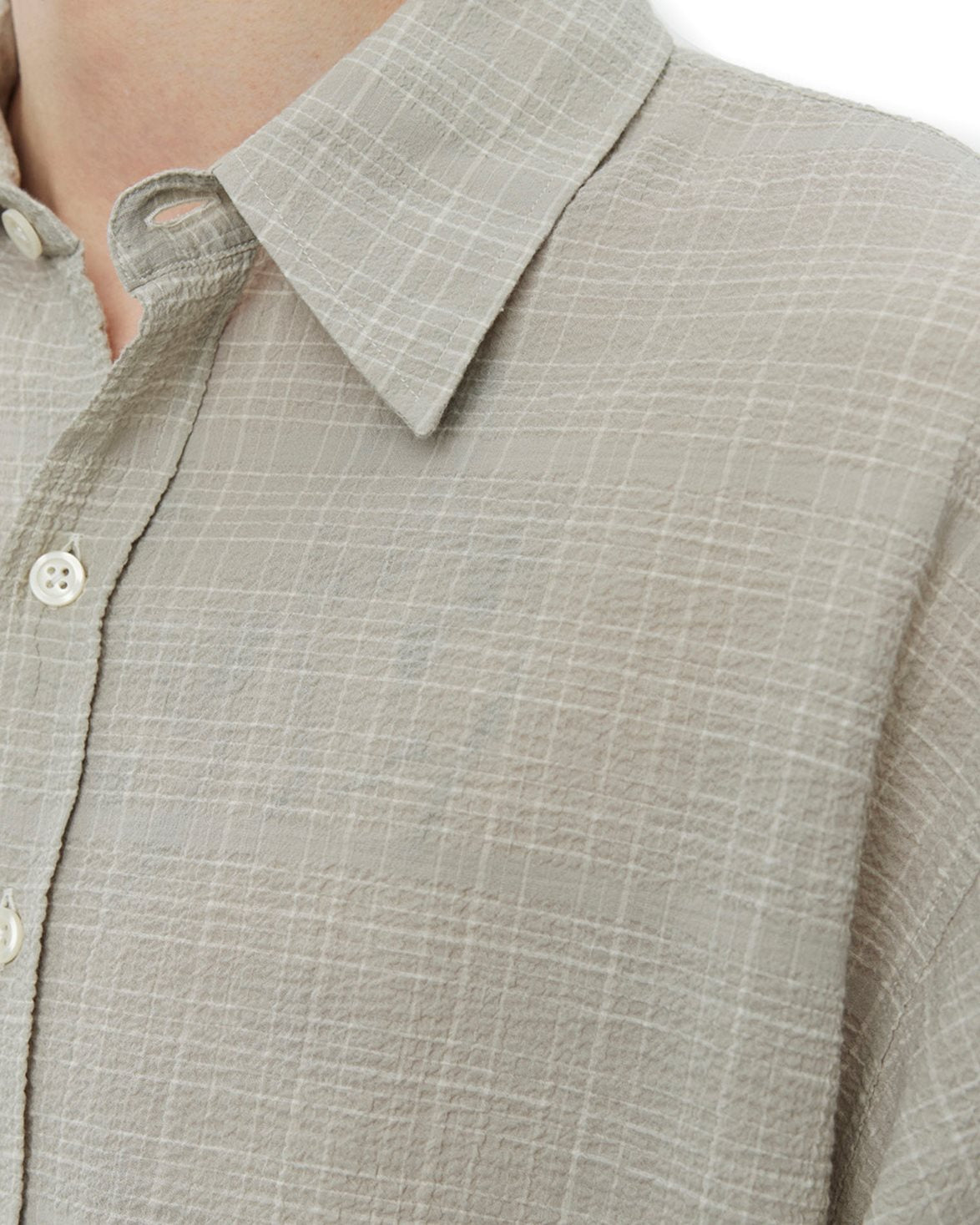 Vacation Shirt Chalk Seersucker Check