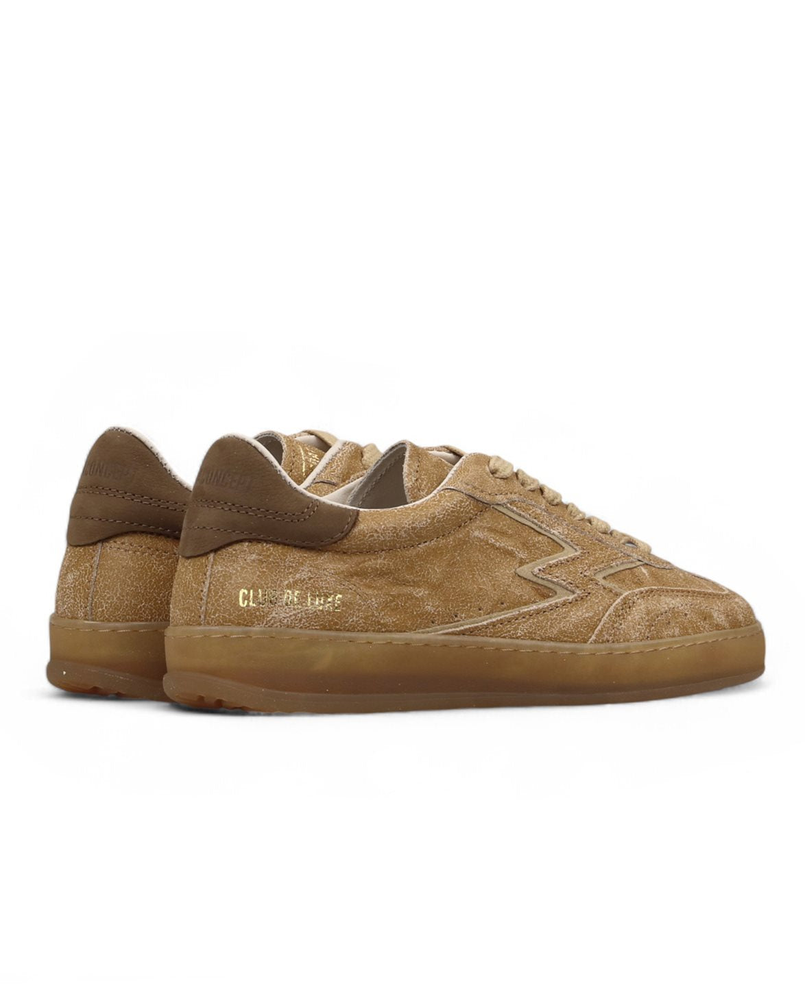 Club Sneakers W Deluxe Cognac Crackle Suede/Moka Nabuk