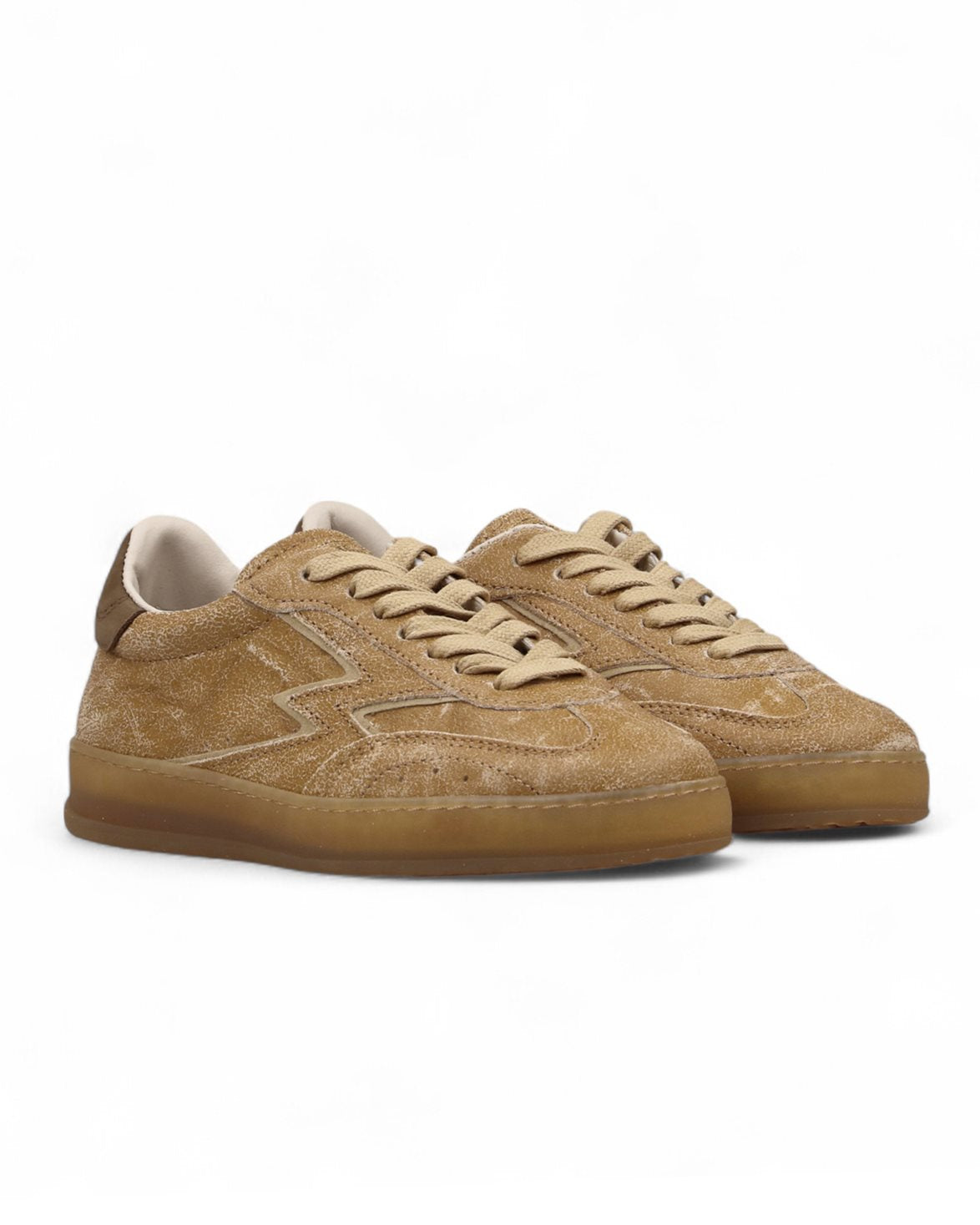 Club Sneakers W Deluxe Cognac Crackle Suede/Moka Nabuk