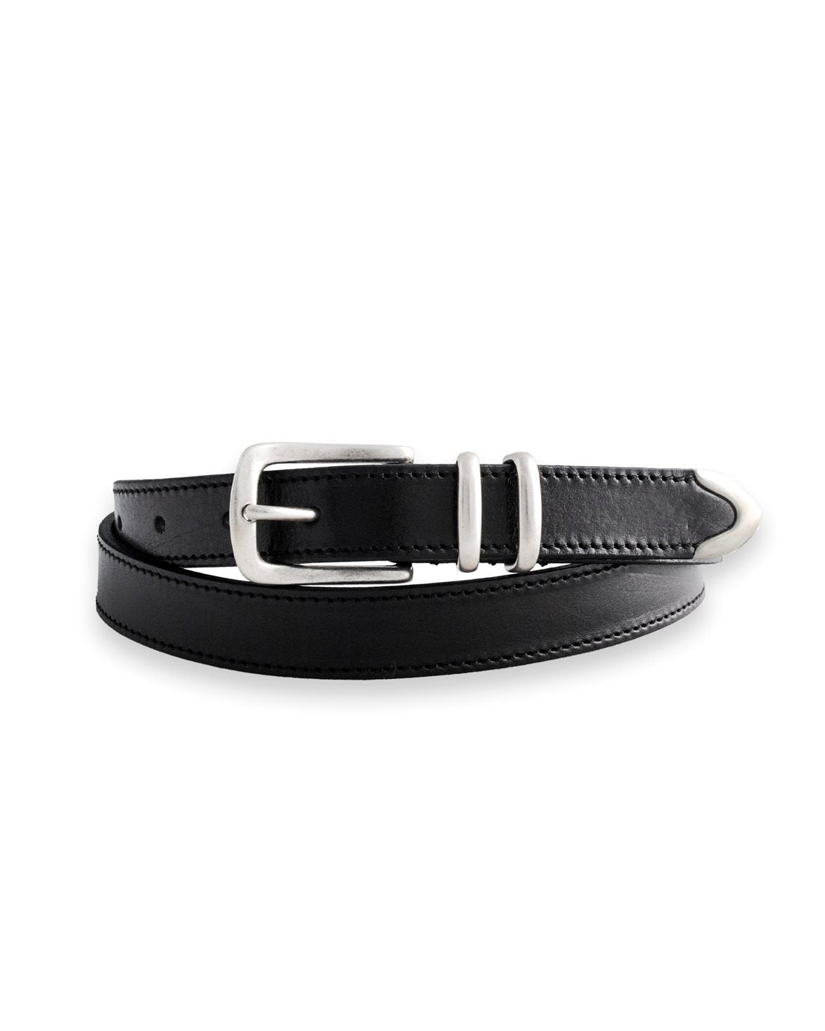 Refined Stitched Western Belt Black