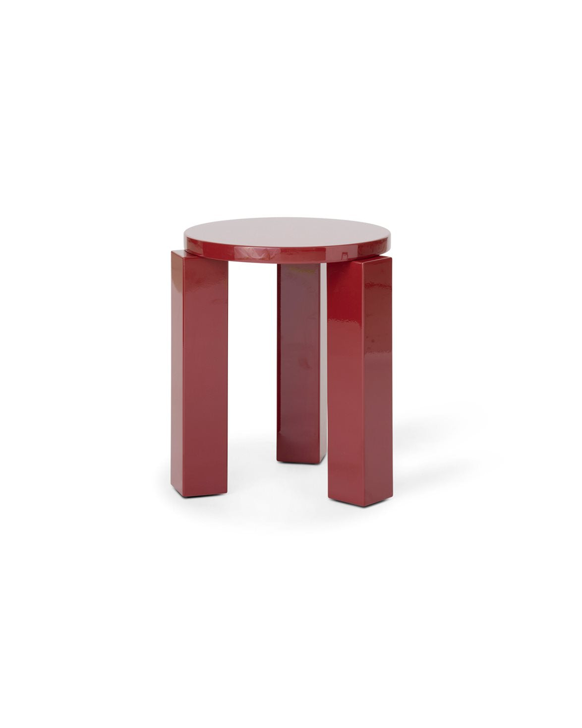 Atlas Round Stool Burgundy