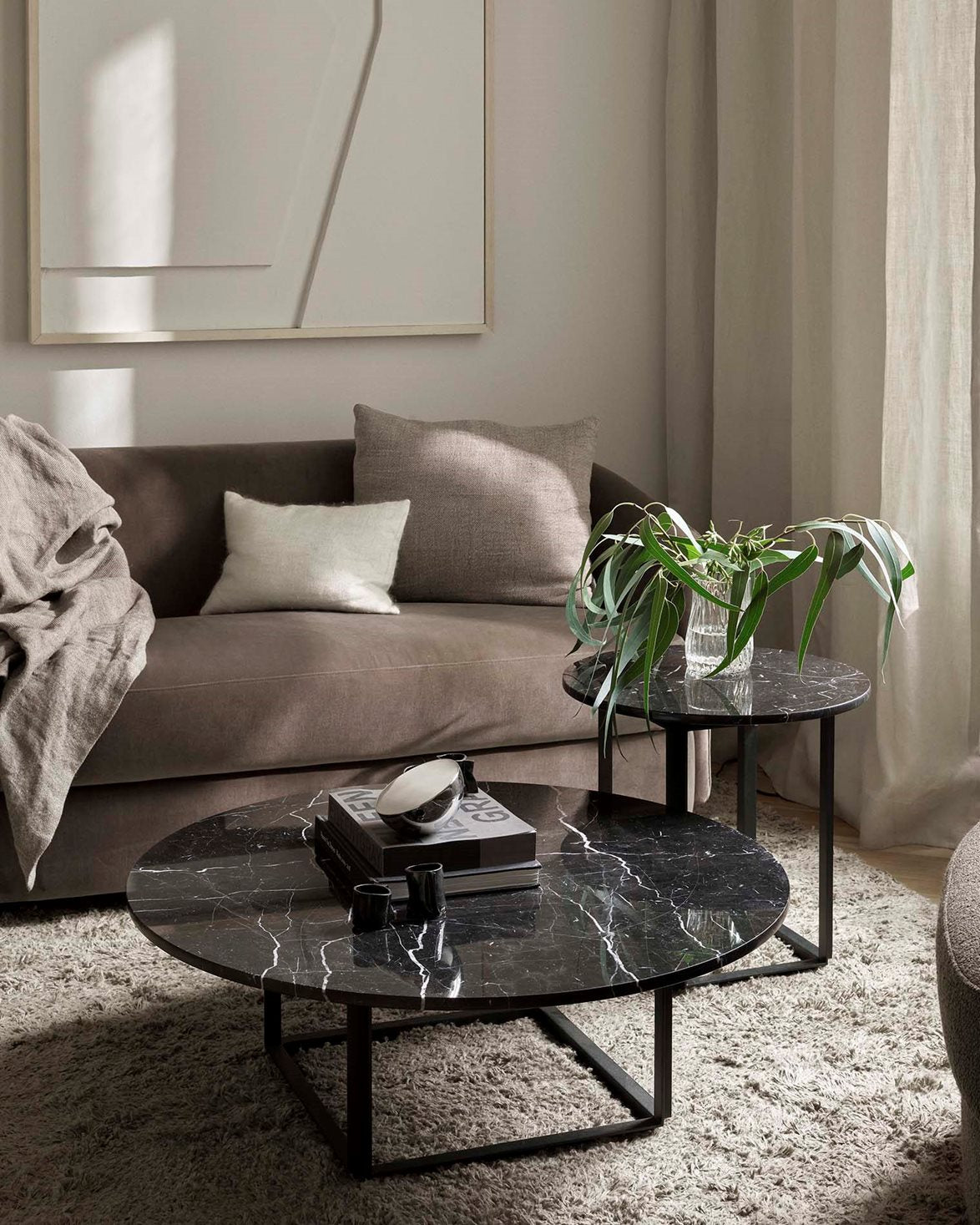 Florence Side Table Black Marquina