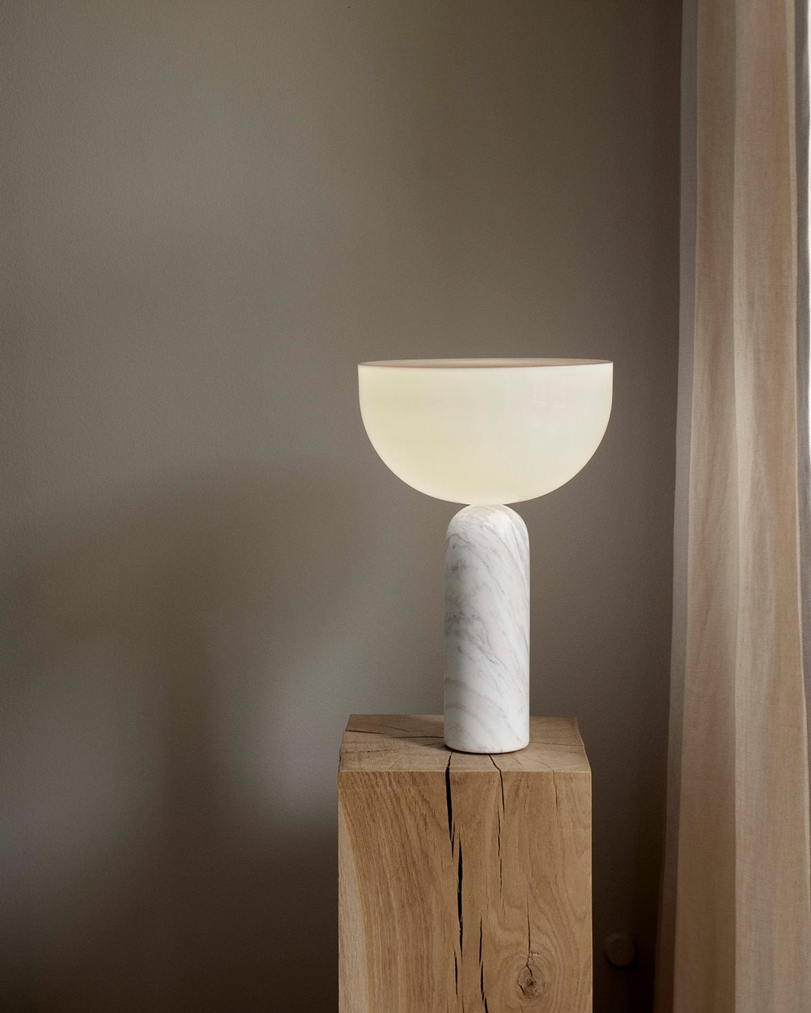 Kizu Table Lamp Large White Marble