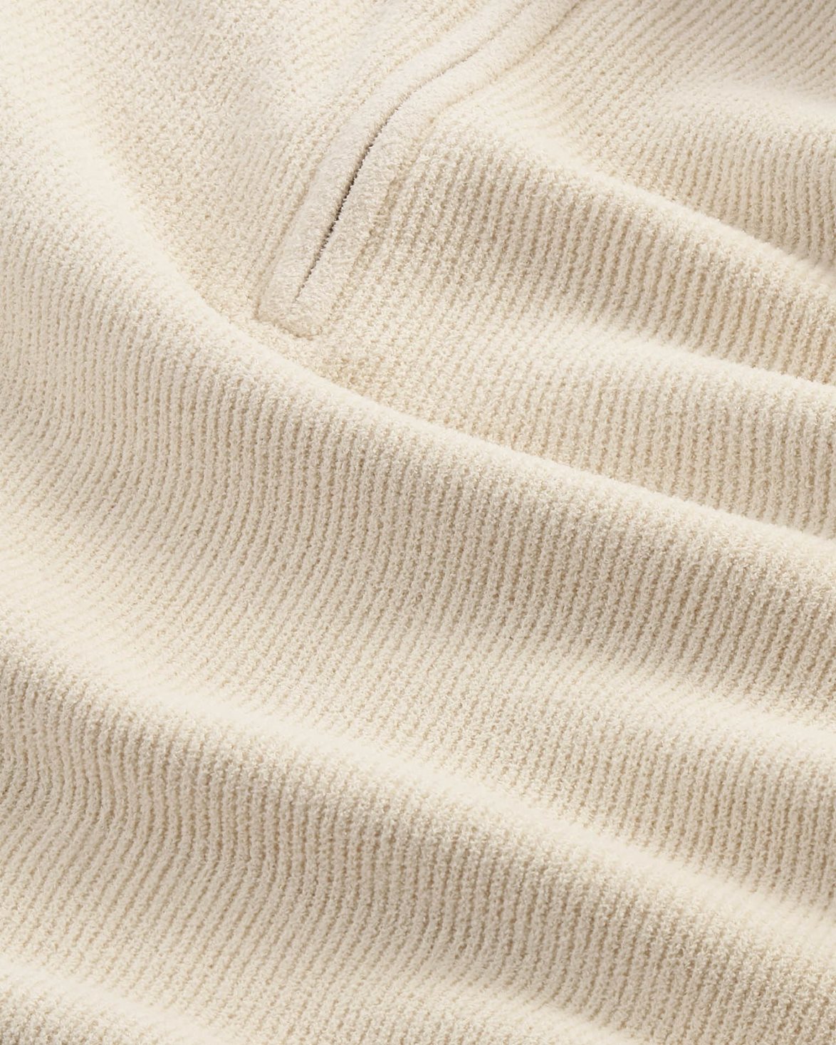 Danny Ribbed Half Zip Sweater Ivory