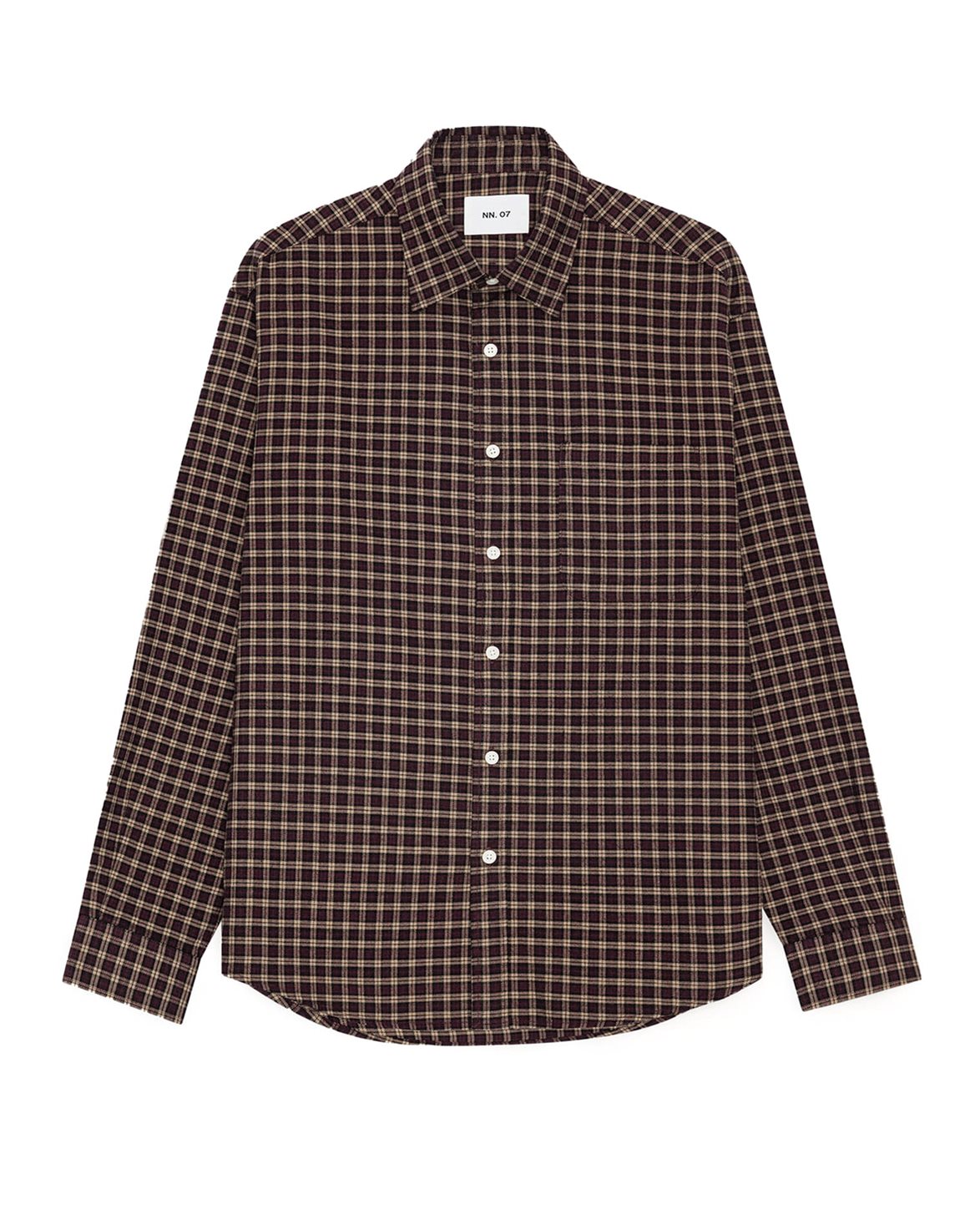 Deon Flannel Shirt Bordeaux Check