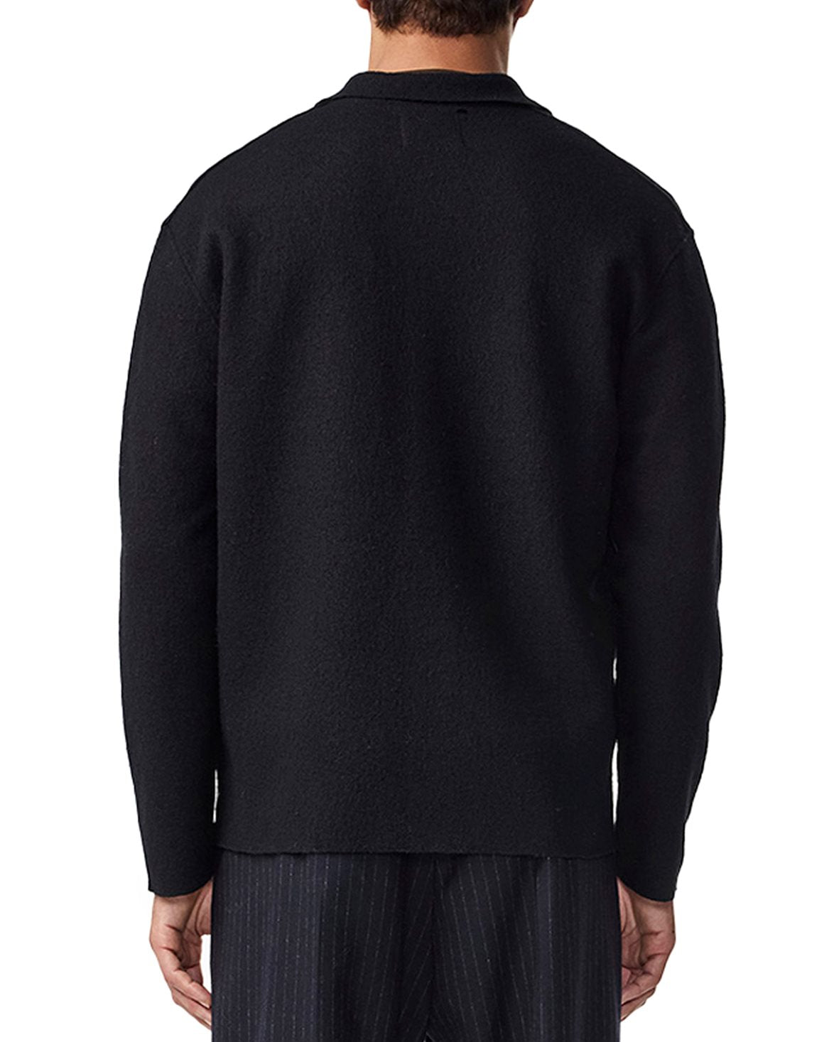 Jonas Boiled Wool Overshirt Black