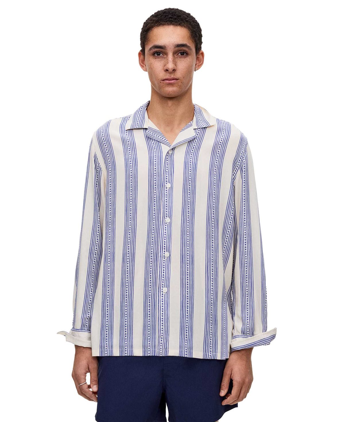 Havana Viscose Long Sleeve Blue