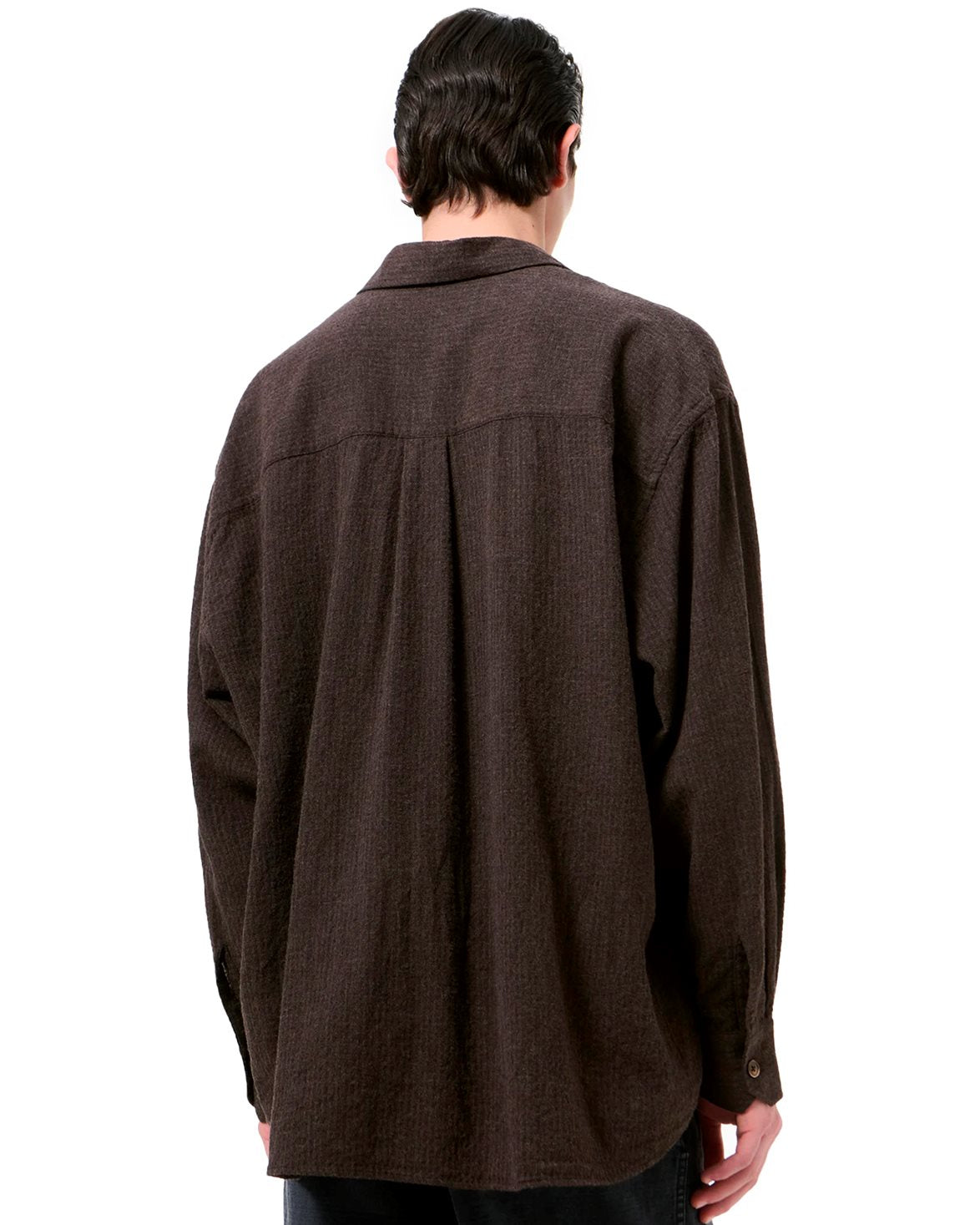 Borrowed Shirt Truffle Check Grid Cloth