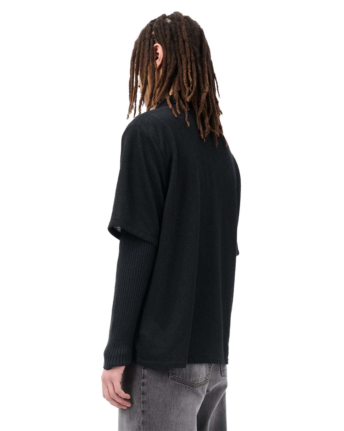 Box Shirt Shortsleeve Black Boucle