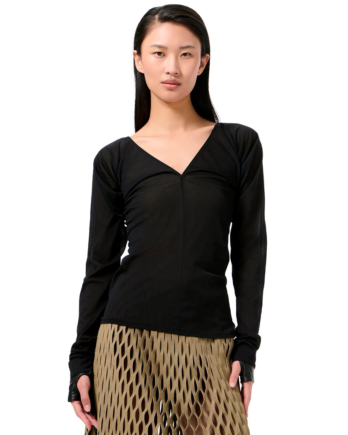 Cheer V Neck Black Stocking Jersey