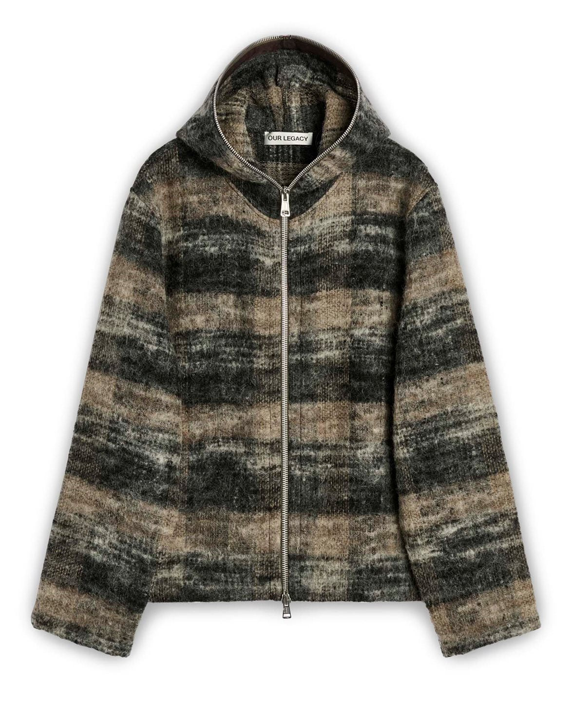 Full Zip Hood Night Woods Check Lofty Wool