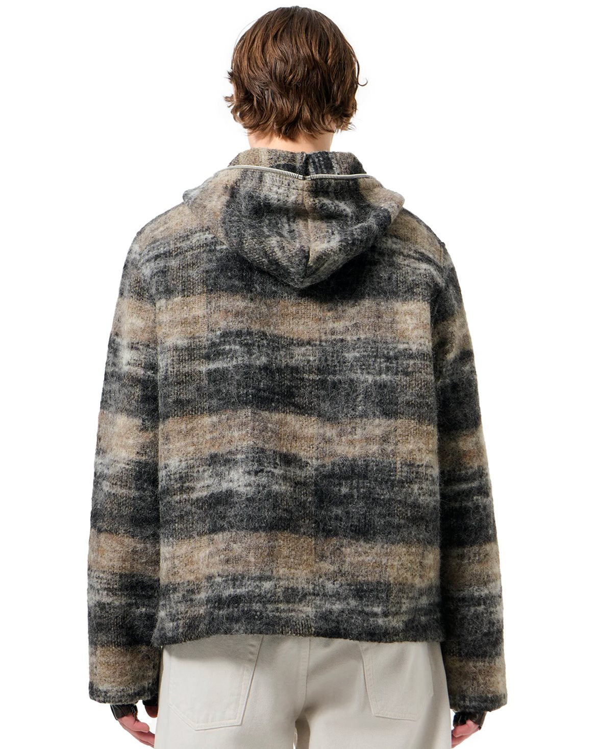 Full Zip Hood Night Woods Check Lofty Wool