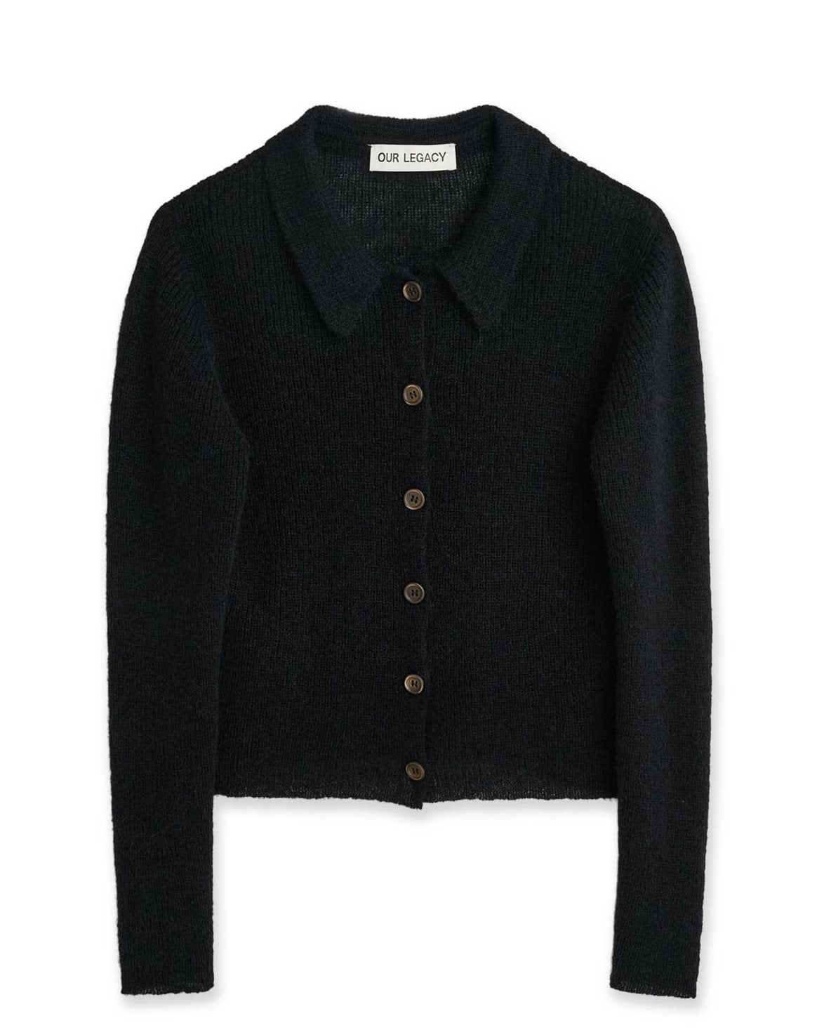 Mazzy Polo Black Fuzzy Alpaca
