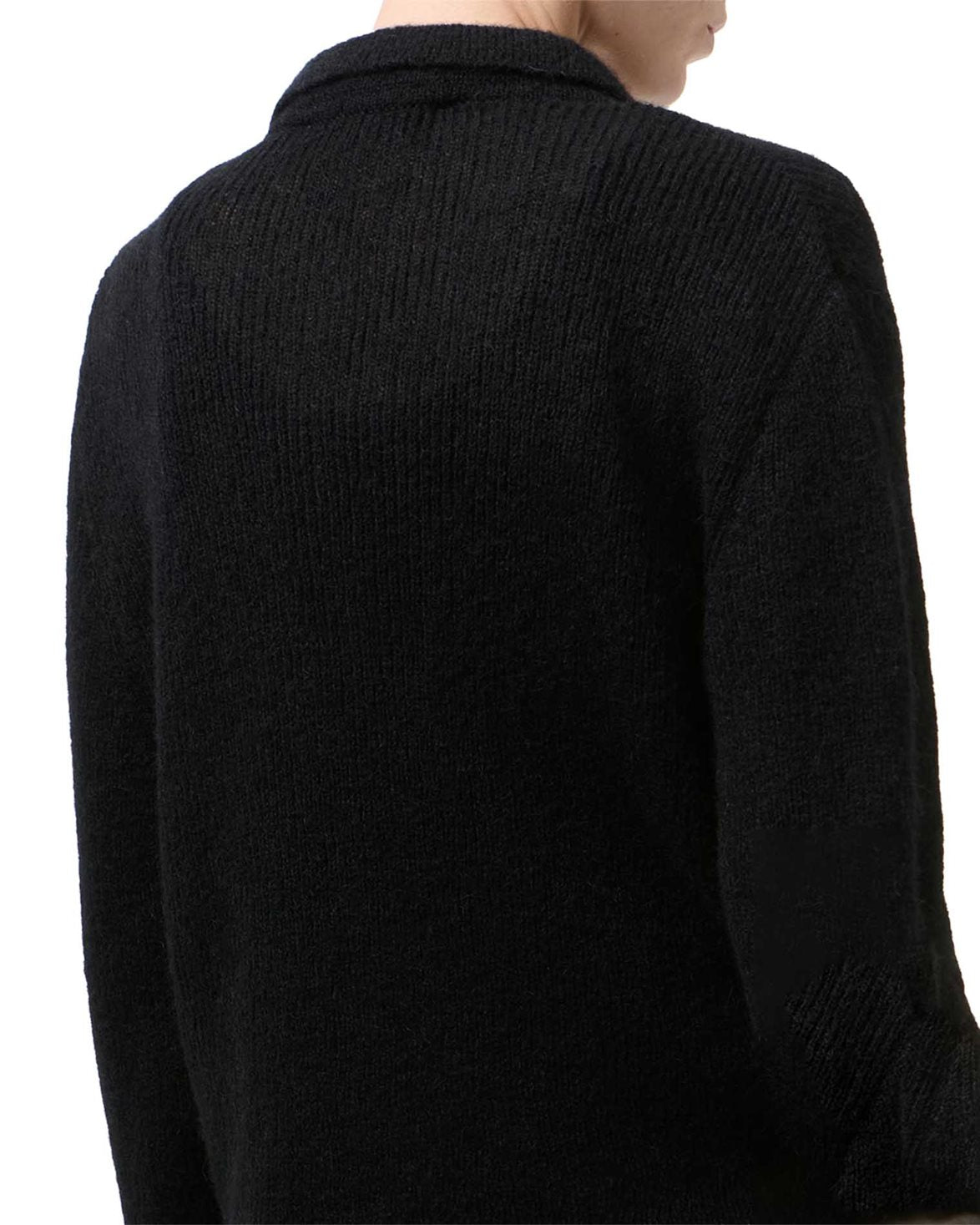 Mazzy Polo Black Fuzzy Alpaca