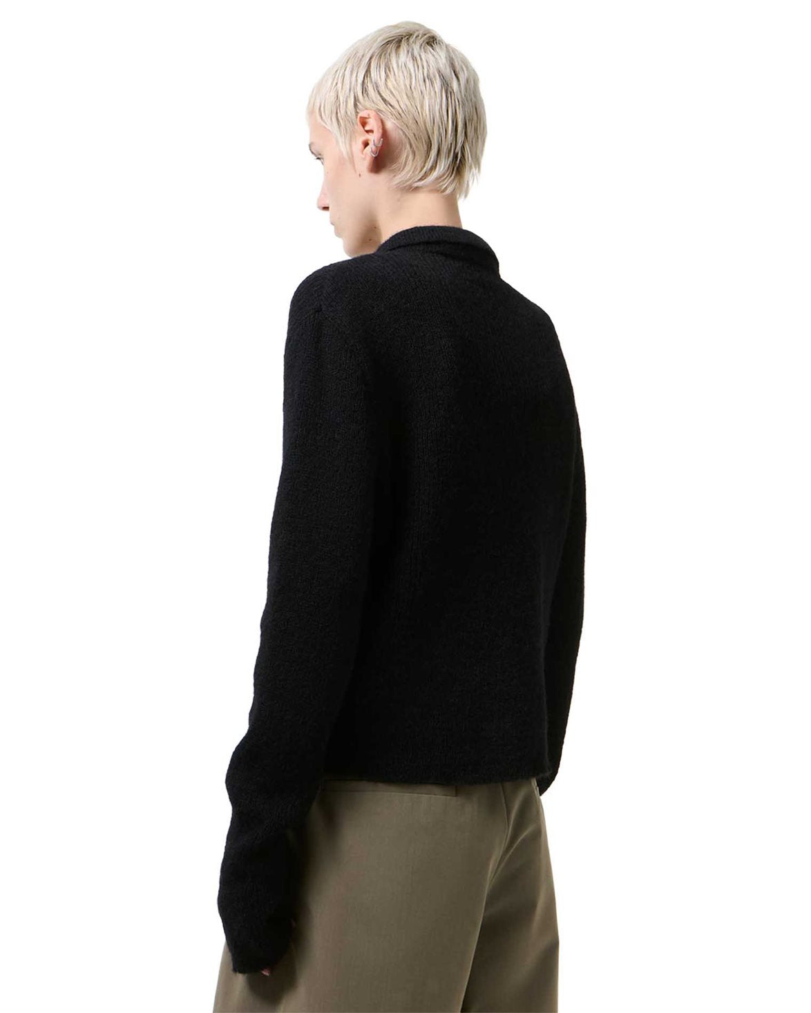 Mazzy Polo Black Fuzzy Alpaca