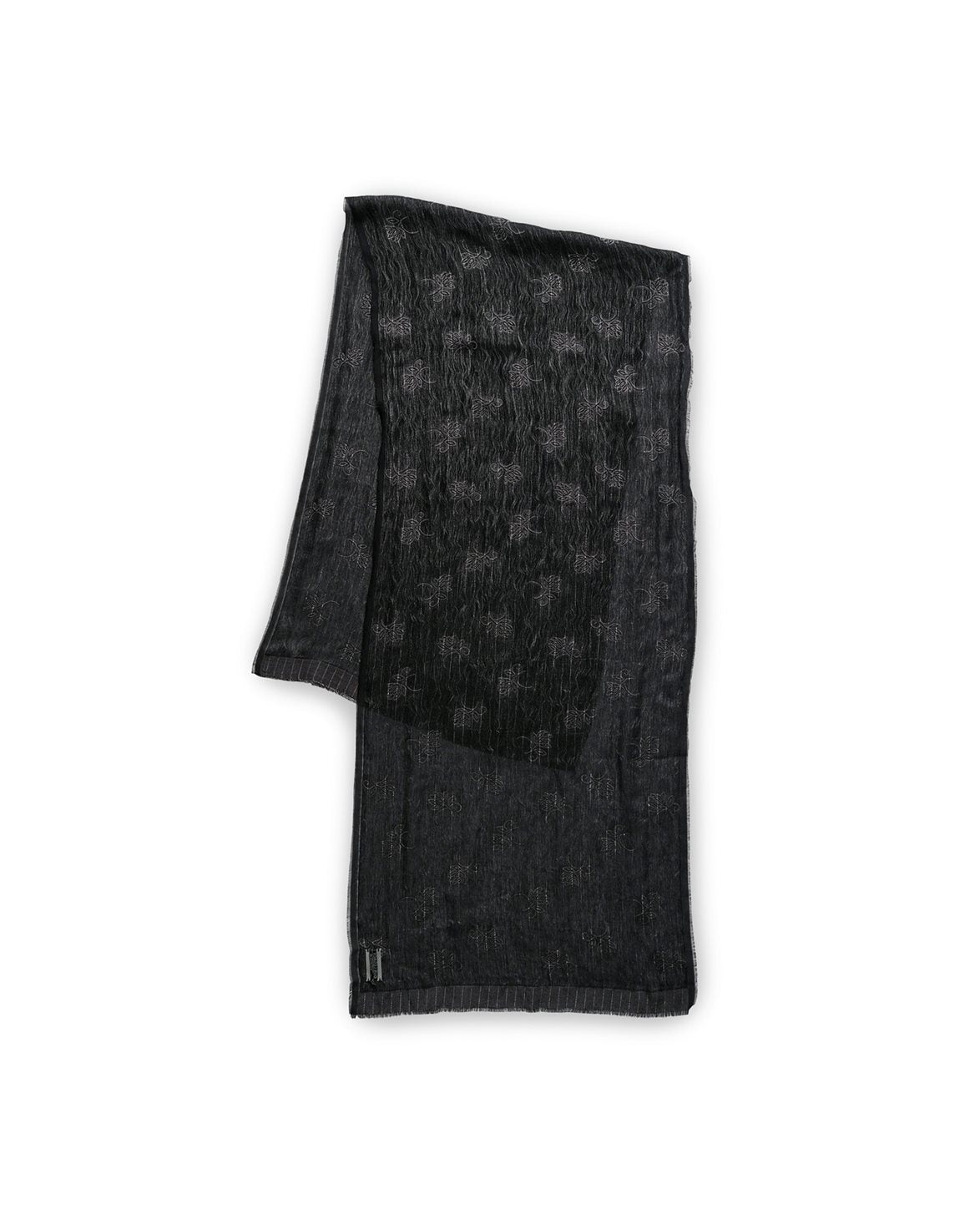Ornate Scarf Black Alluring Cotton Jaquard