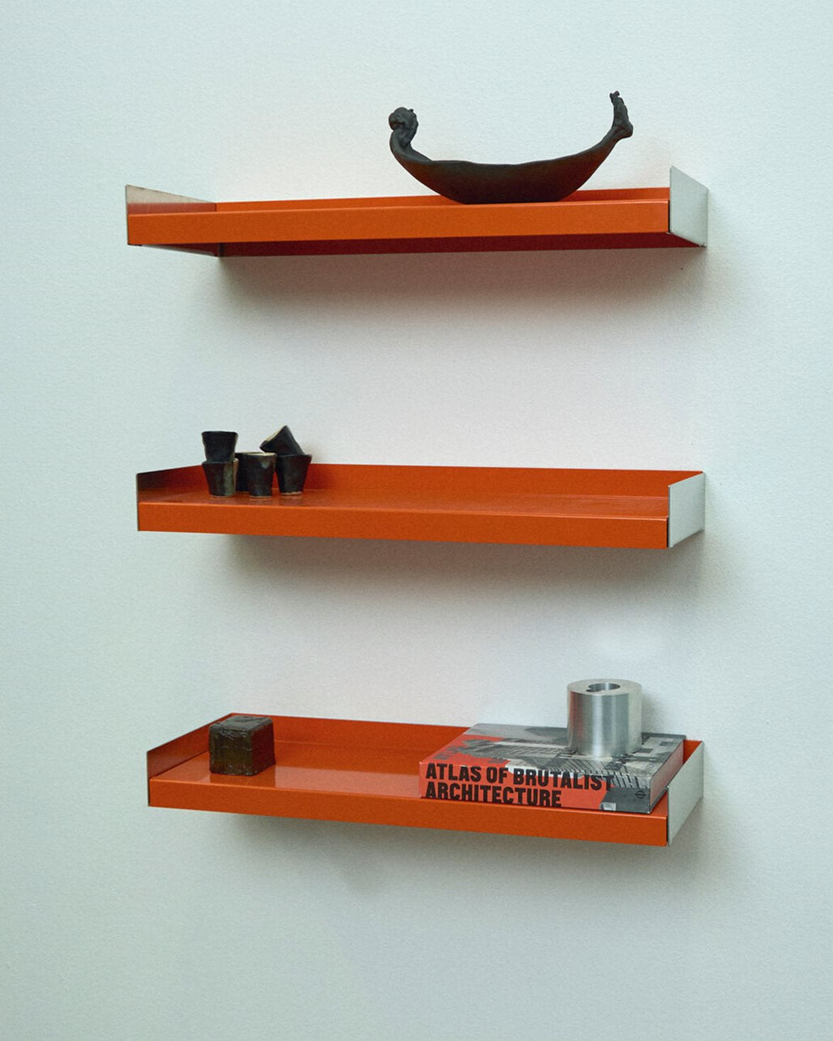 Kompakt Shelf Raw Aluminum/Orange Gloss