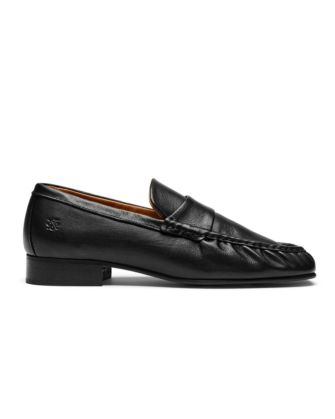 Chantal Crinkled Loafers Black Leather