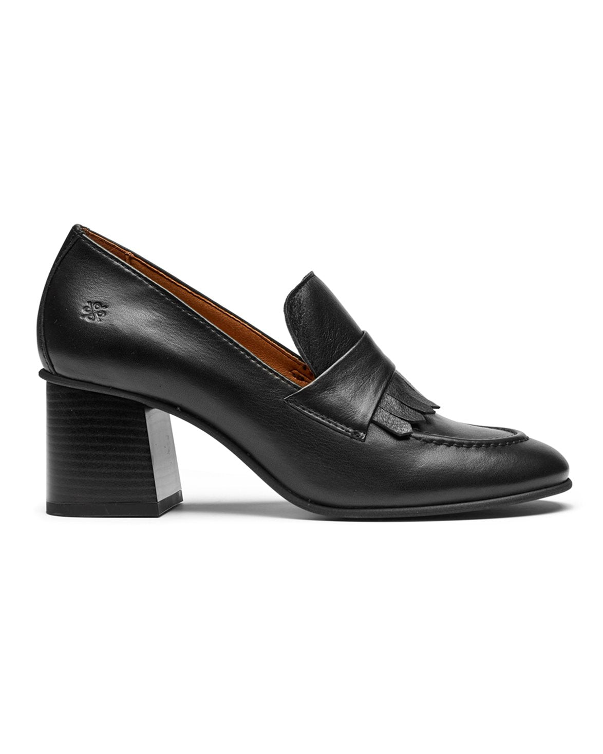 Gigi Heeled Loafers Black Leather