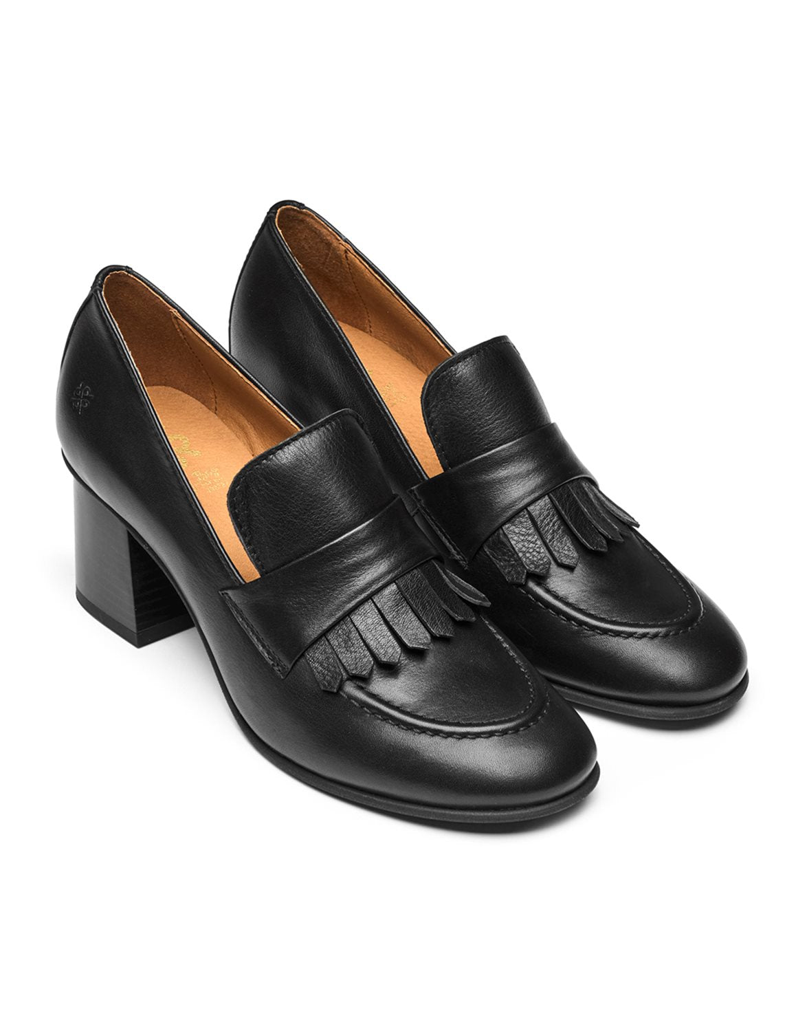 Gigi Heeled Loafers Black Leather
