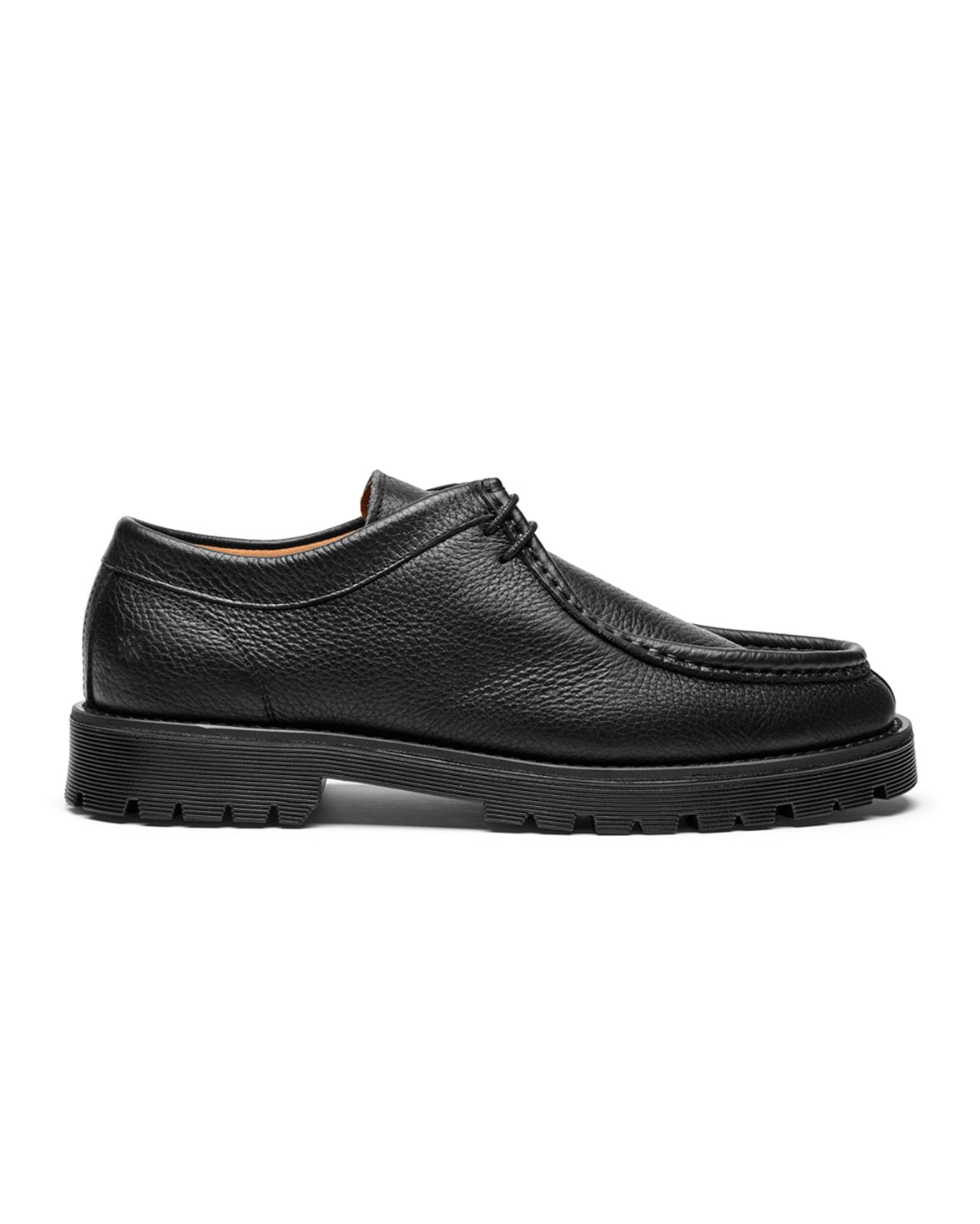 Malo Moc Shoes Black Tumbled Leather