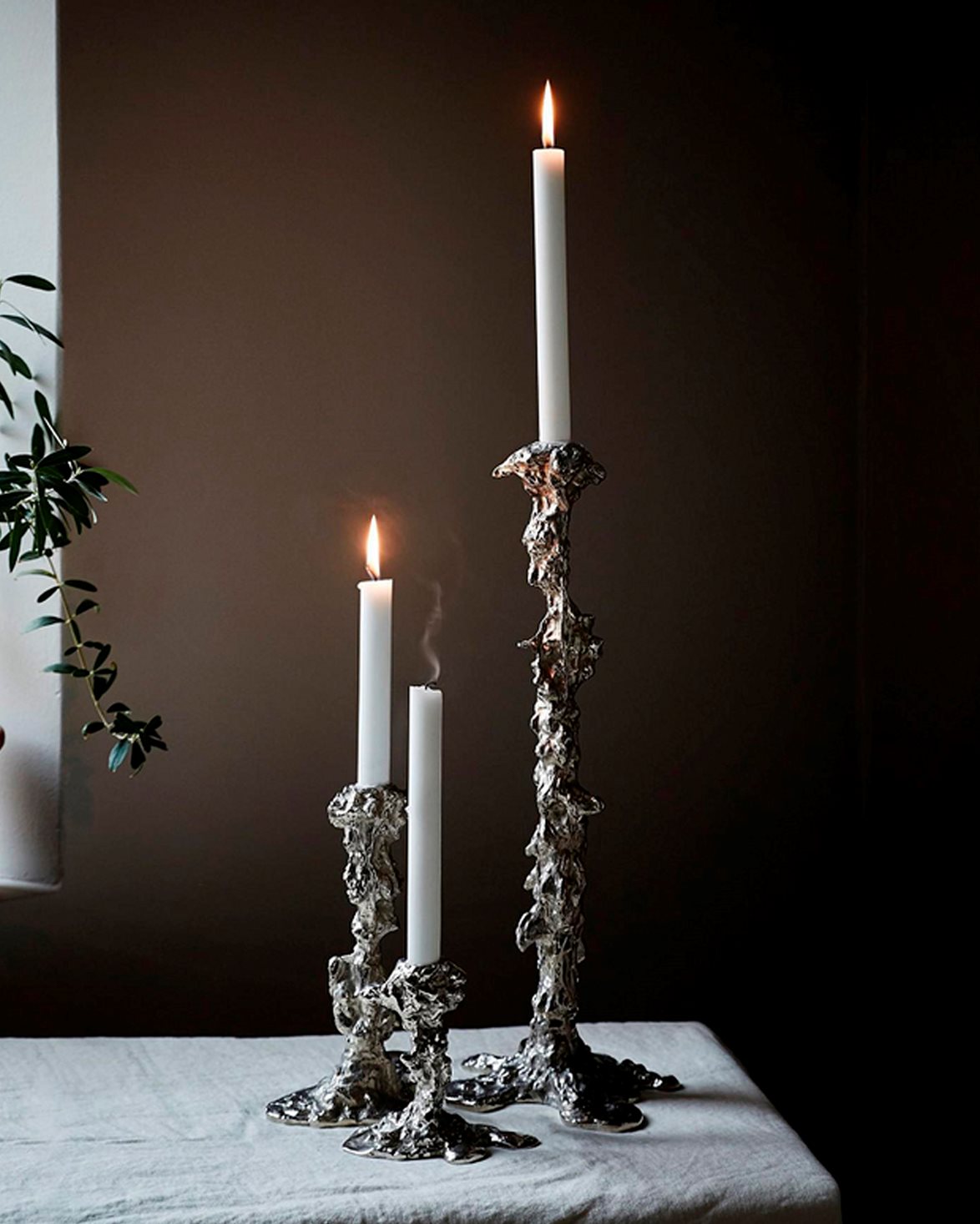 Drip Candle Holder XXL Silver